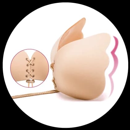 Coppe adesive push-up in silicone con clip frontale per effetto scollatura